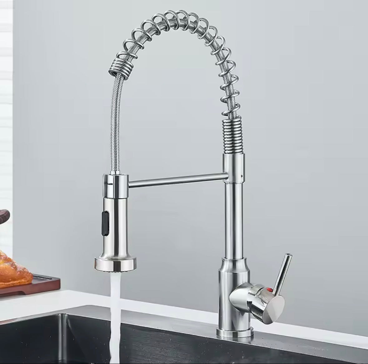 2-Weg Küchenarmatur mit Ziehfunktion, 360 Grad Drehbar