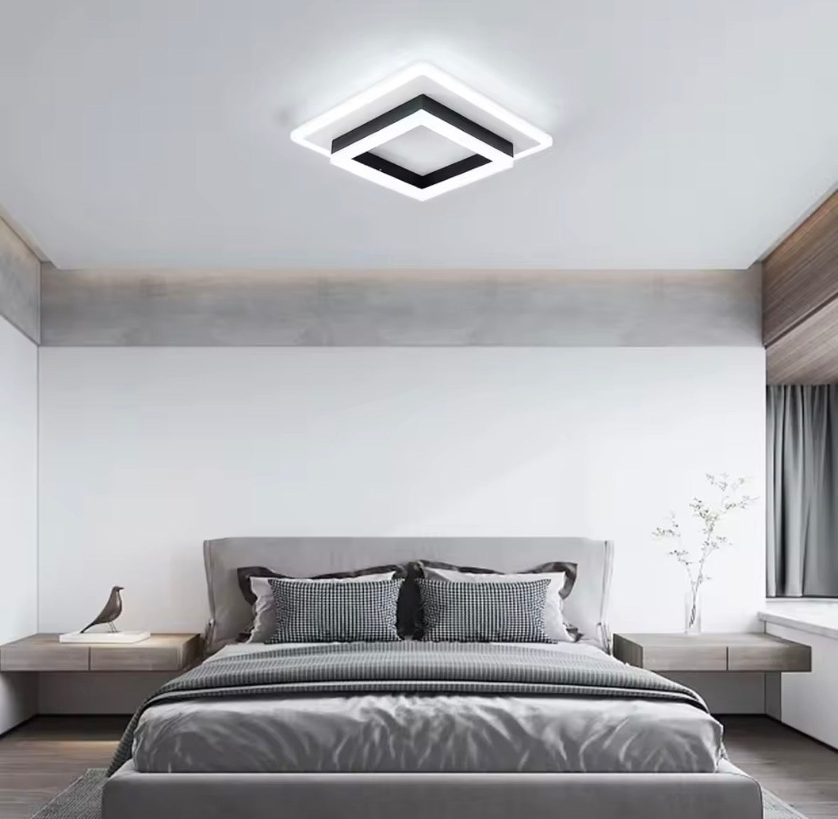 Quadratische Acryl-Deckenleuchte, moderne LED-Deckenleuchte, 6500K