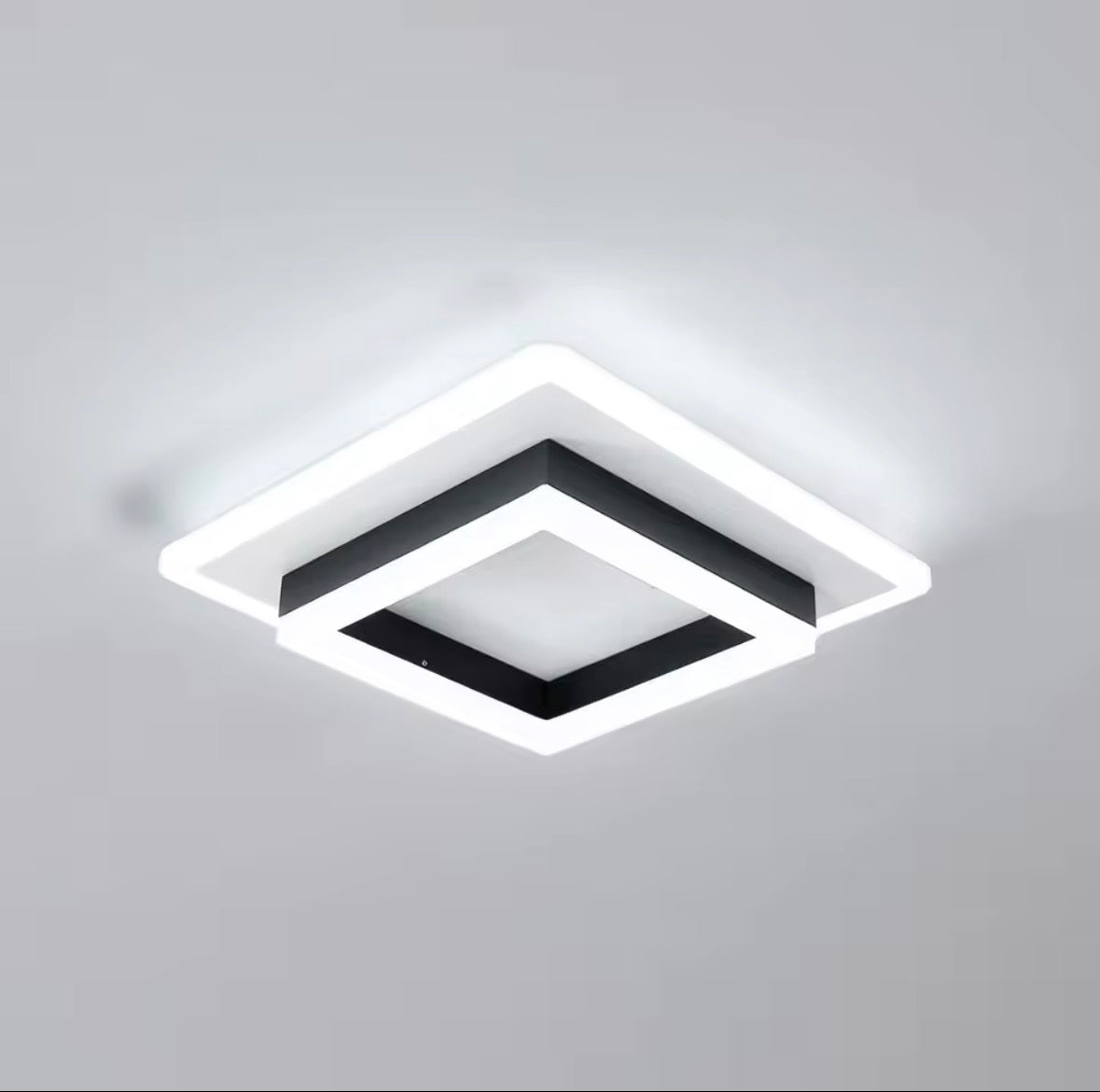 Quadratische Acryl-Deckenleuchte, moderne LED-Deckenleuchte, 6500K