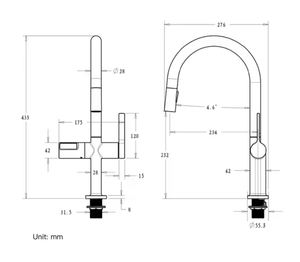 High-End Luxus Wasserhahn mit LED-Temperaturanzeige, Infrarotsensor