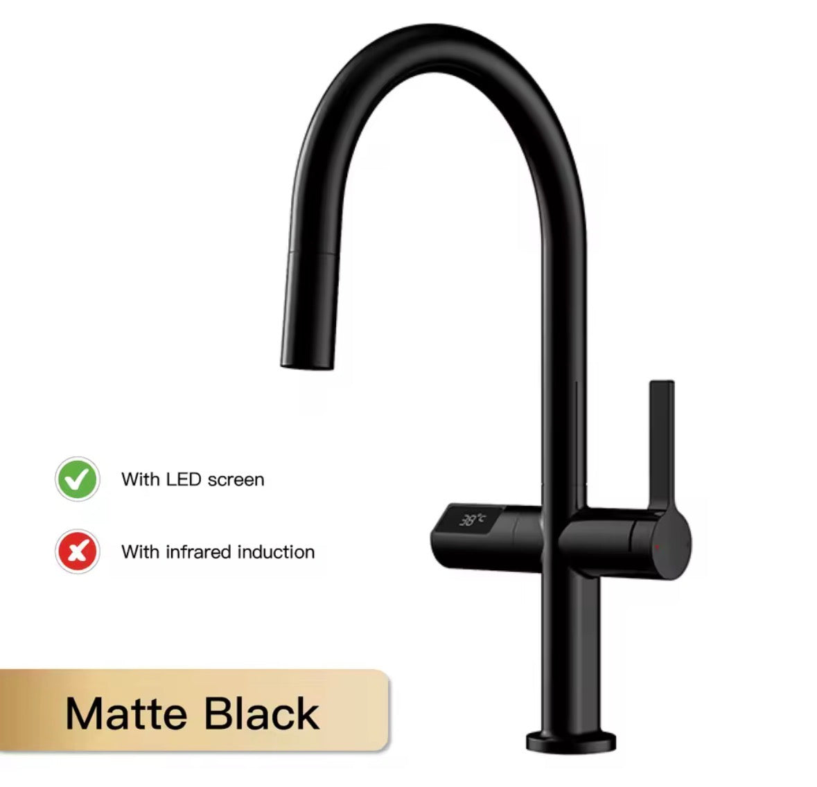 High-End Luxus Wasserhahn mit LED-Temperaturanzeige, Infrarotsensor