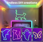 LED-Neon-Lichterkette mit App/Fernbedienung, 24 V, Musik-Synchronisierung, wasserdicht, flexibel