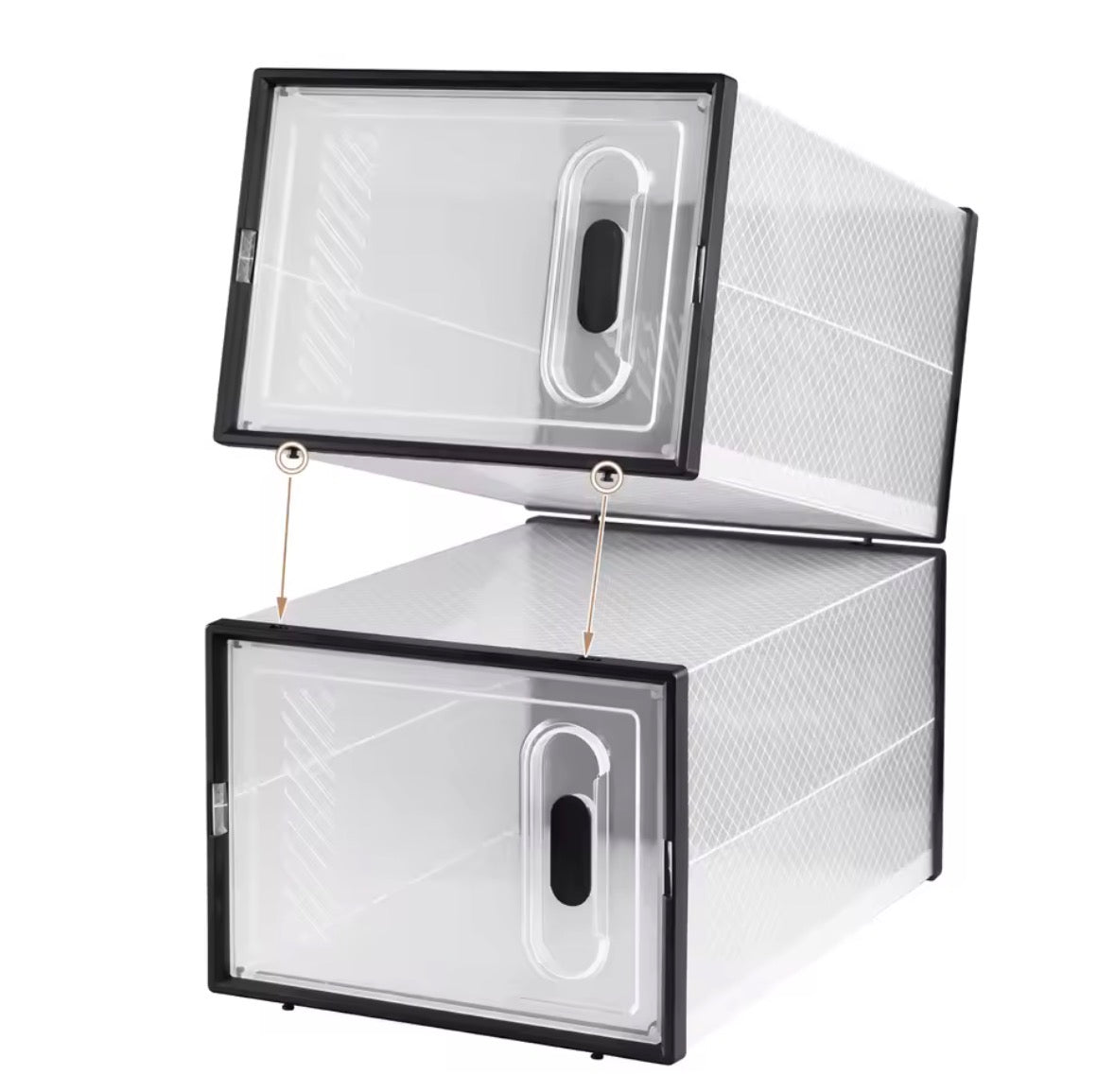 Transparenter Schuhaufbewahrungsorganisator, faltbar Stapelbar