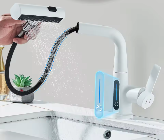 Moderner 3-Weg Badezimmer Waschbecken mit digitaler Temperaturanzeige