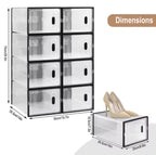 Transparenter Schuhaufbewahrungsorganisator, faltbar Stapelbar