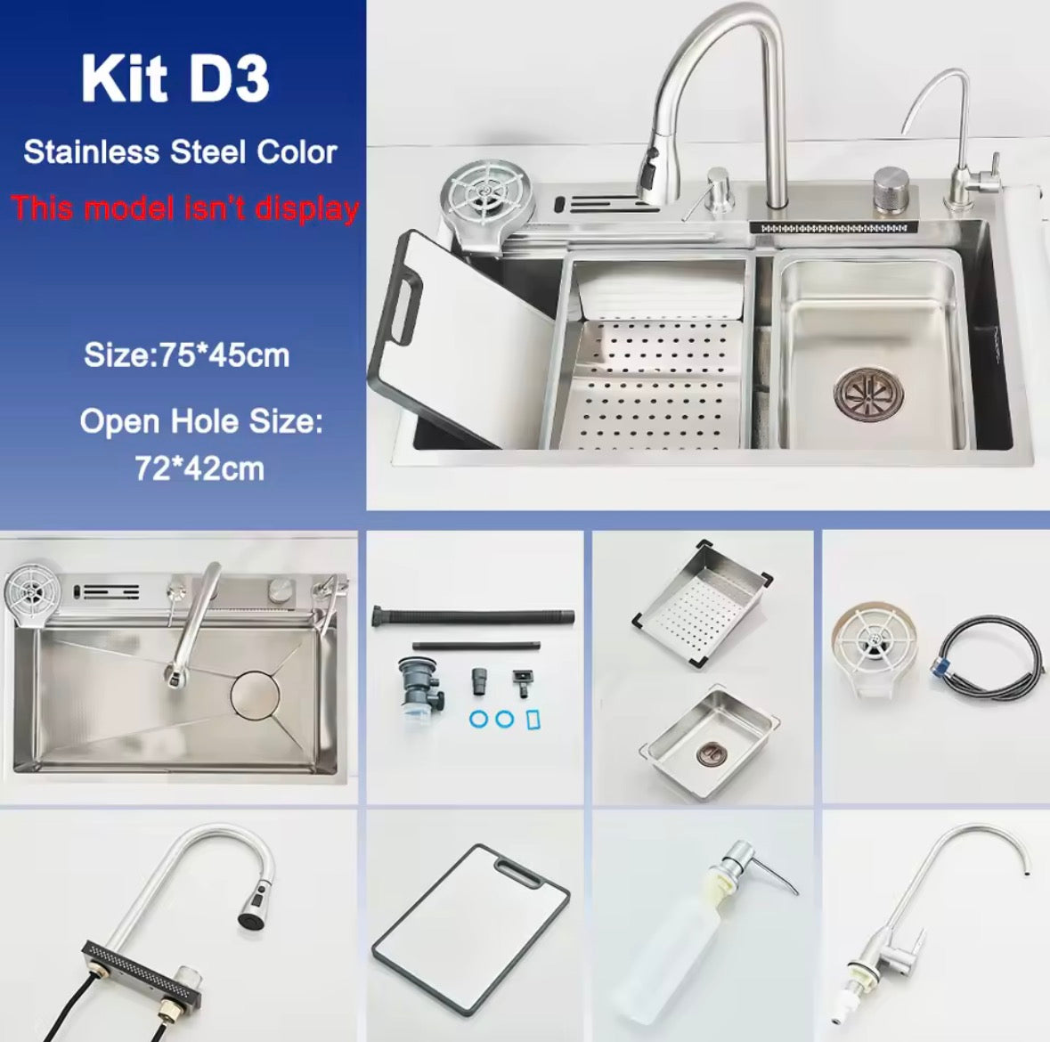 Smart Küchenwaschbecken-Set , Modern, 75x45cm