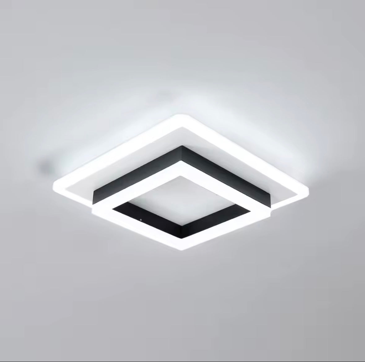 Quadratische Acryl-Deckenleuchte, moderne LED-Deckenleuchte, 6500K