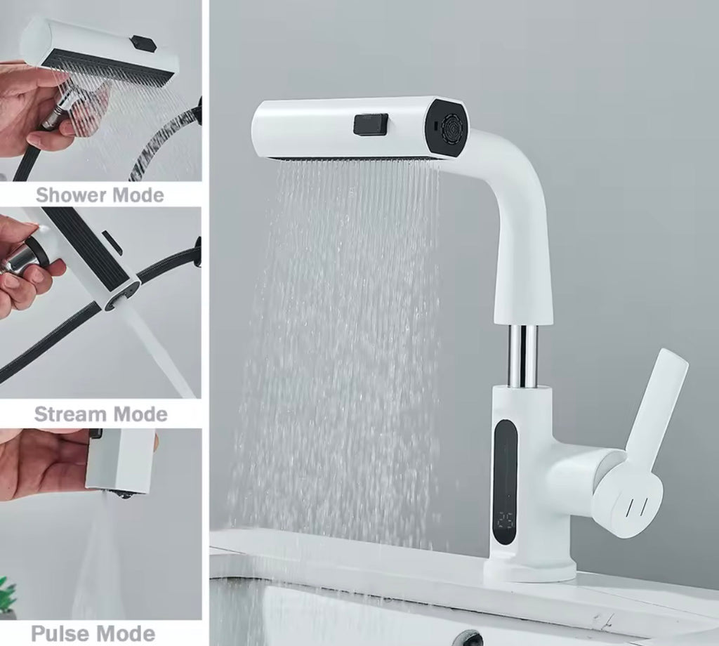 Moderner 3-Weg Badezimmer Waschbecken mit digitaler Temperaturanzeige