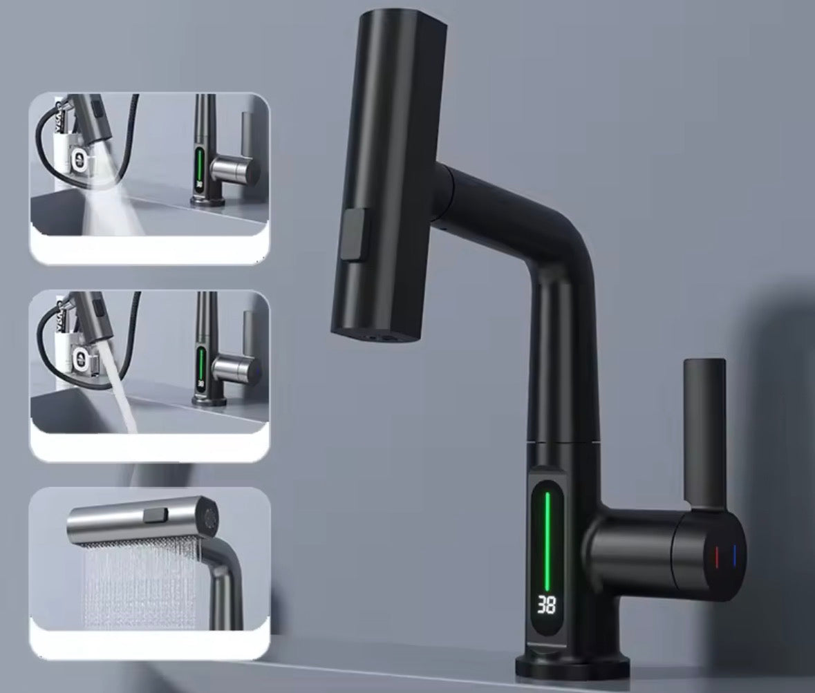 Moderner 3-Weg Badezimmer Waschbecken mit digitaler Temperaturanzeige