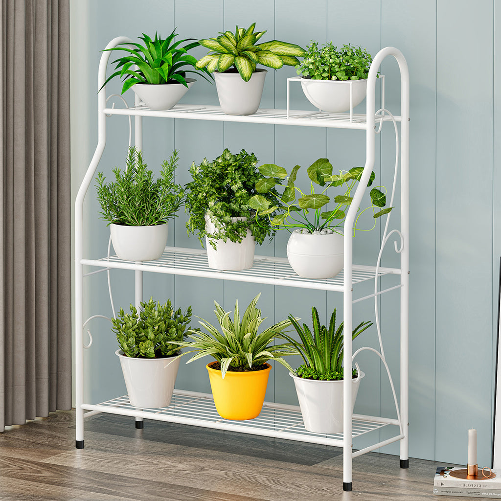 3-stufiger multifunktionaler Eisen-Blumenständer mit moderner Montage