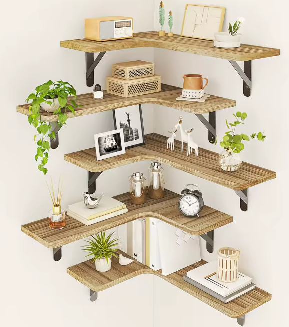 Schwebendes Wandregal, rustikales Holzregal