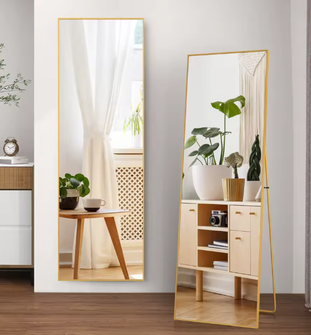 164–177 cm großer Ganzkörperspiegel, Standspiegel mit Metallrahmen