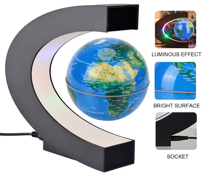 Magnetische Levitationskugel, LED-Weltkarte, elektronische Antigravity-Lampe