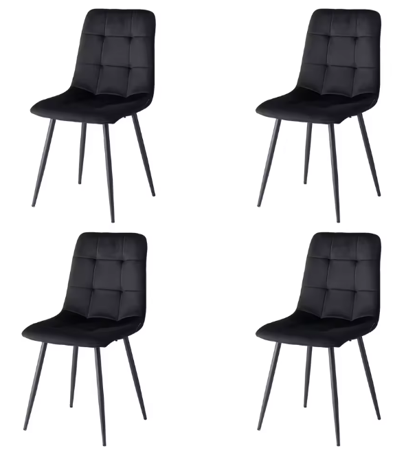 Esszimmerstühle, gepolsterte Stühle, Designstuhl mit Rückenlehne, Samtsitz, Metallrahmen für Küche und Wohnzimmer