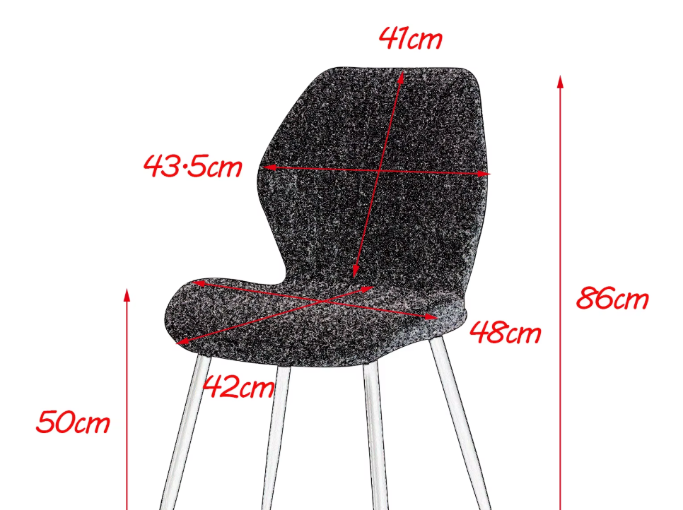 4x Stuhl-Set, gepolsterte Esszimmerstühle, Leinenstoff, Küchenstühle, Metallbeine