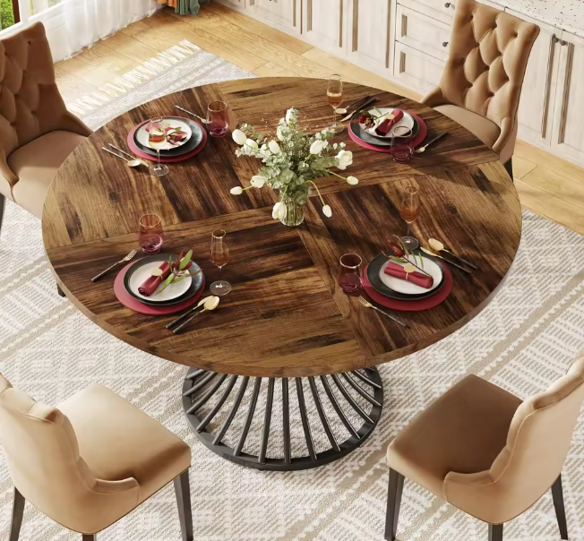 Runder Esstisch für 4–6 Personen, 47-Zoll