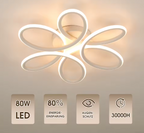 60W Metall-LED-Deckenleuchte, 43cm, Blumendesign, warmweiß 3000K