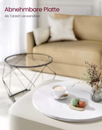 Couchtisch rund, 2er Set, Wohnzimmertisch, Beistelltisch, modern, abnehmbare Tischplatte