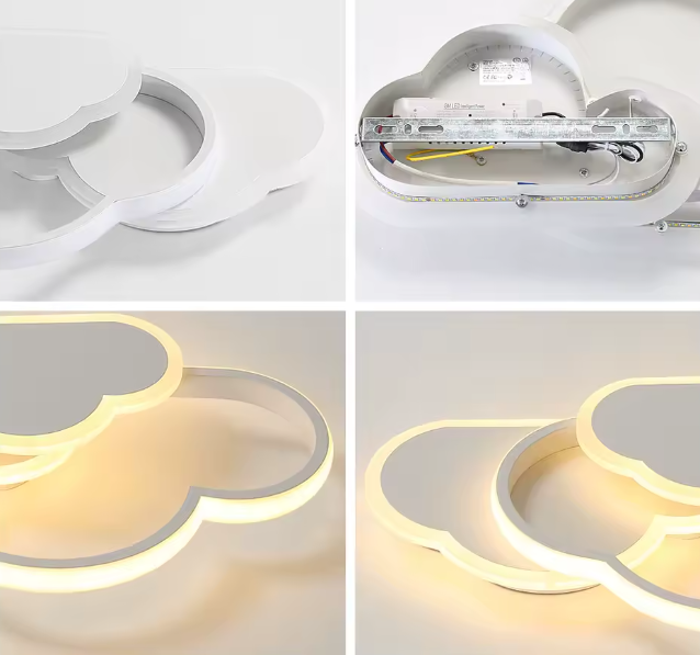 Wolken-Deckenleuchte, 32 W, LED-Deckenleuchte mit dimmbarer Fernbedienung, 3000–6500 K, 2800 lm