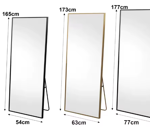 164–177 cm großer Ganzkörperspiegel, Standspiegel mit Metallrahmen