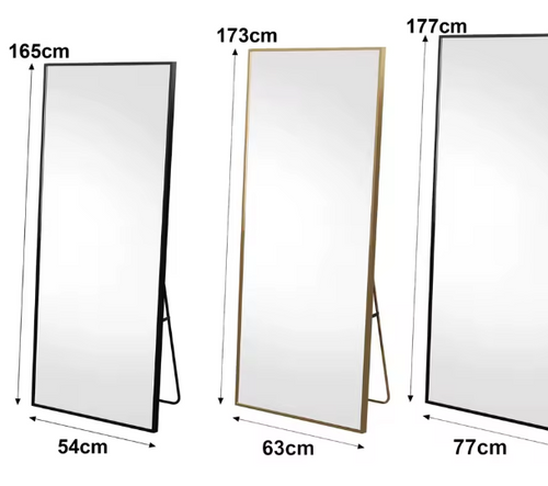 164–177 cm großer Ganzkörperspiegel, Standspiegel mit Metallrahmen