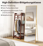 164–177 cm großer Ganzkörperspiegel, Standspiegel mit Metallrahmen