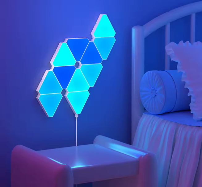 LED Dreieckige Quantum Lampe,mit App Steuerung,u Unterstützt Alexa/Google Assistant