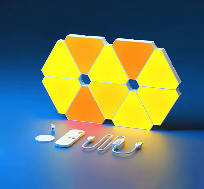 LED Dreieckige Quantum Lampe,mit App Steuerung,u Unterstützt Alexa/Google Assistant